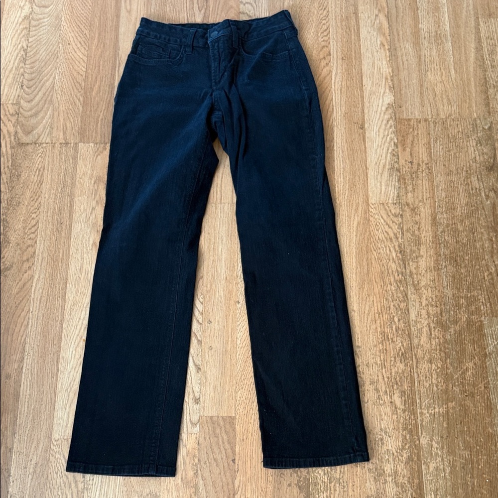 NYDJ Black Straight Leg Jeans